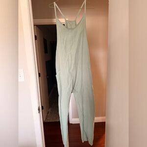Light Sage Green Linen Jumpsuit Overalls